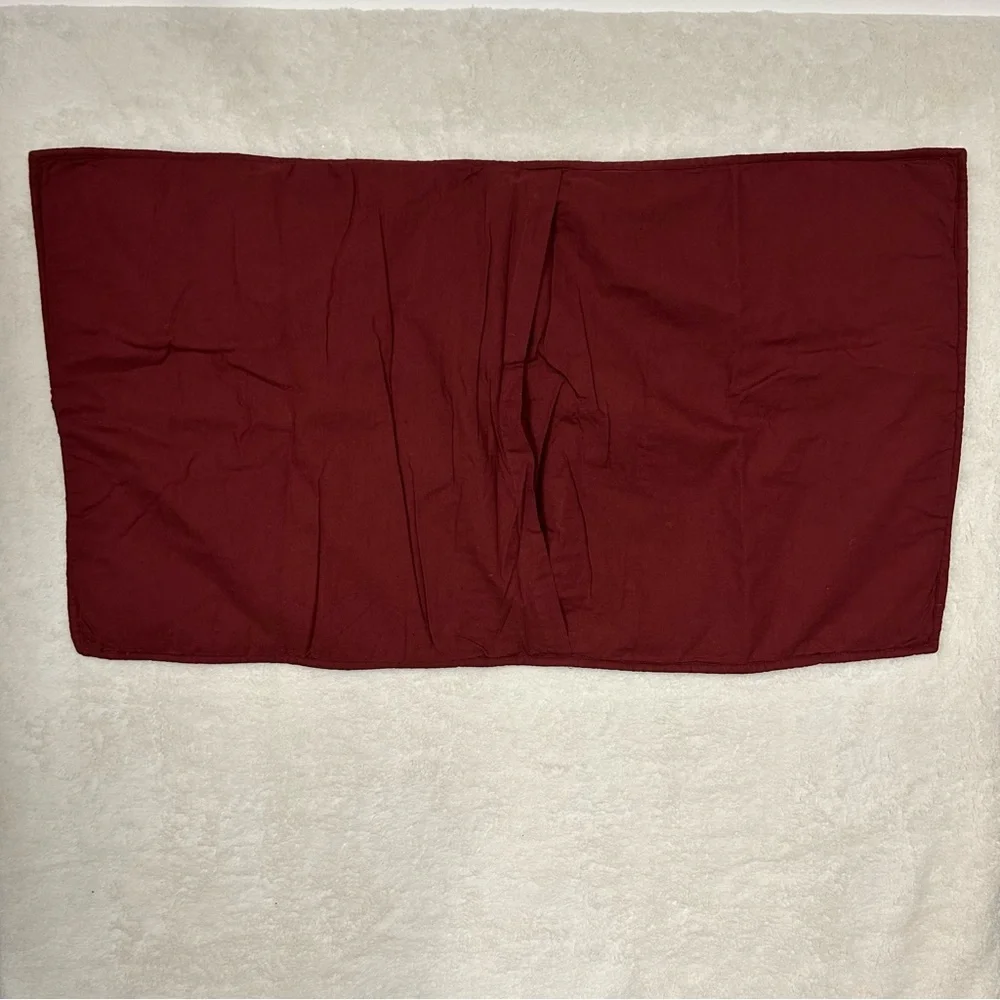 Pottery Barn Belgian Flax Linen Tufted Quilted Pillow Sham Cover King Size Red